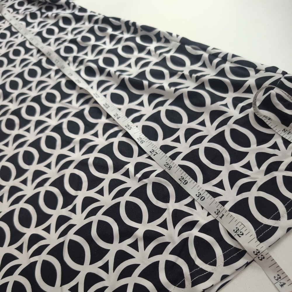 Lulu-B Black White Geometric Link Mini Dress 3/4 Sleeve Large - Picture 8 of 9